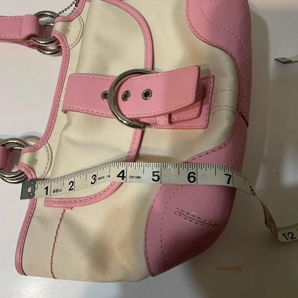 Pink and Cream Women's Handbag - Picture 13 of 13